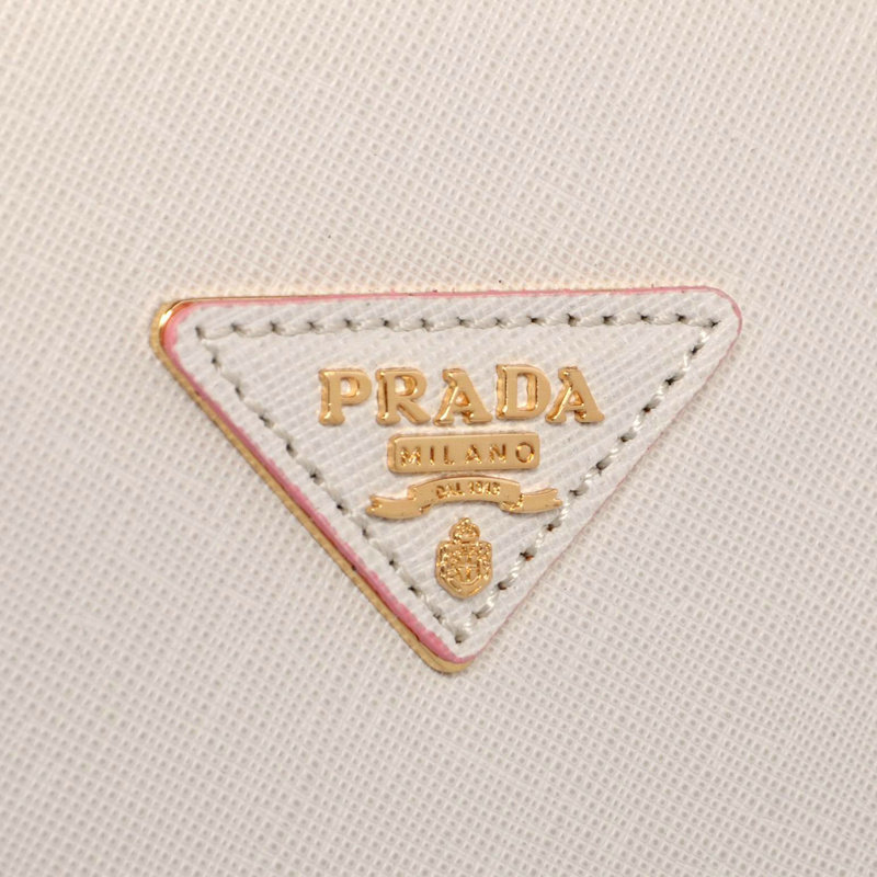 2014 Prada Saffiano Calf Leather Two Handle Bag BL0837 pink&white
